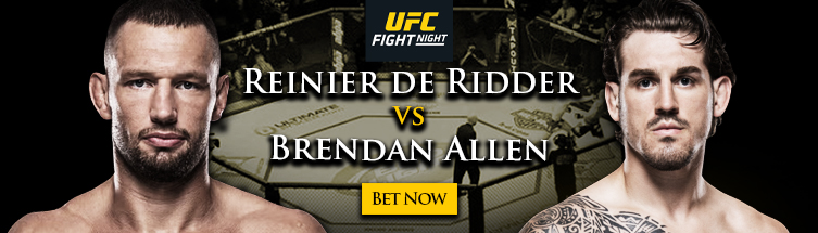 Bet on UFC Fight Night: de Ridder vs. Allen Online